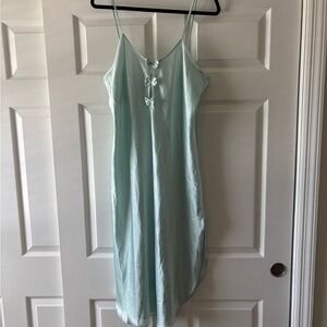 Light Blue Slip Dress with Bow Details